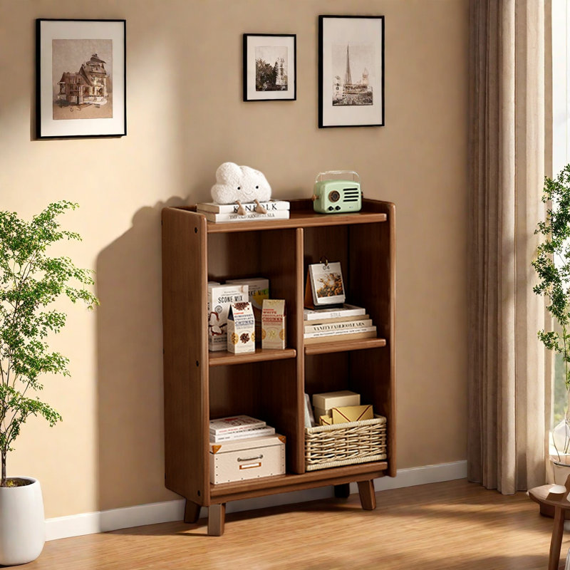 Classic and elegant bookcase, (3 Shelves) 32.6"H x 23.6"W x 11.8"D, Dark Brown