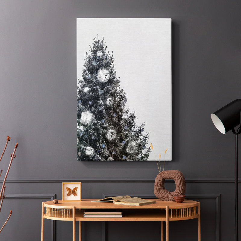 Arbre de Noël disco II - Cavas enveloppés de galerie, H 18 po x l 12 po
