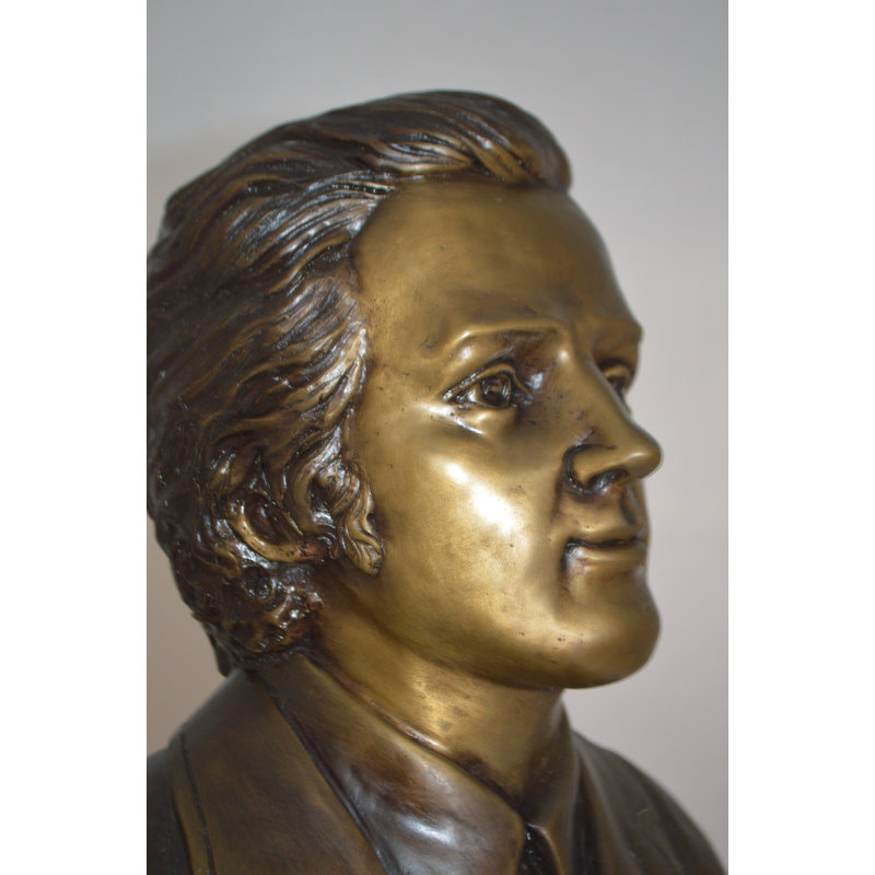 Statue en bronze Janicki Frederic François Chopin - Taille: L 12 po x l 8 po x H 21 po.