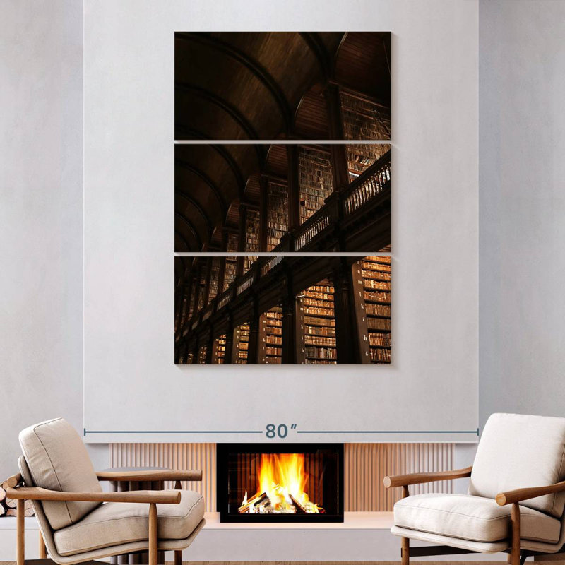 Lilie Trinity College Library, 74" H x 48" W