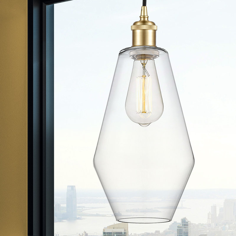 Gabbie 1 - Light Unique/Statement Pendant, Clear, Satin Gold