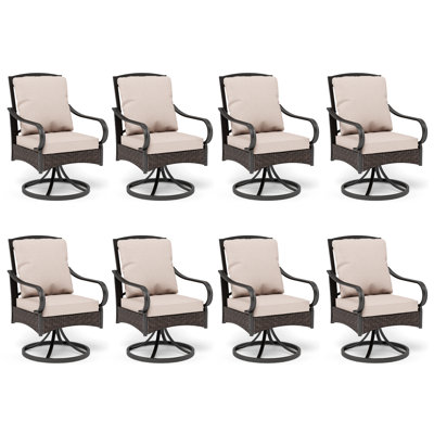 Ensemble de 8 chaises de patio pivotantes