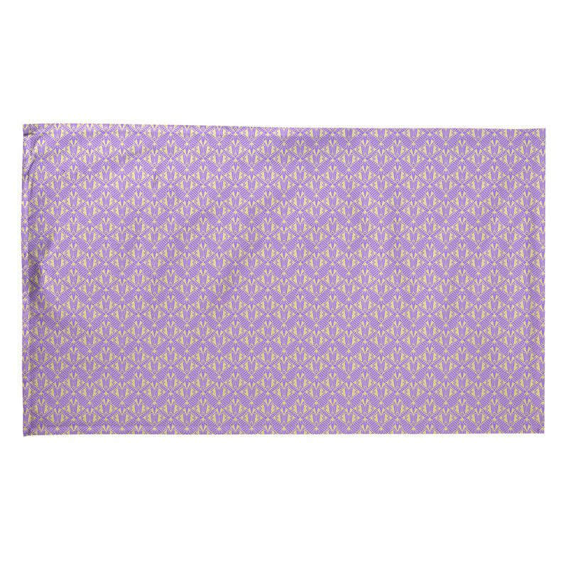 Torchon Suoz Classic Art Deco, Sergé de coton, Mauve / Jaune
