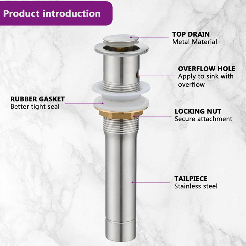 Single-Hole Single-handle Bathroom Faucet with Drain Assembly, Brushed Nickel
