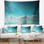 Tapisserie skyscraper et horizon de mer en shore de mer en polyester avec accessoires suspendus inclus-28490614