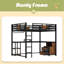 Grand lit mezzanine avec bureau et tiroirs de rangement en tissu non tissé, cadre de lit mezzanine en métal avec échelles, sans nosie et sans sommier