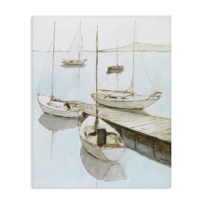 «Docked Sails Coastal Scene», conception par Lorenzo Collective, H 20 po x l 16 po