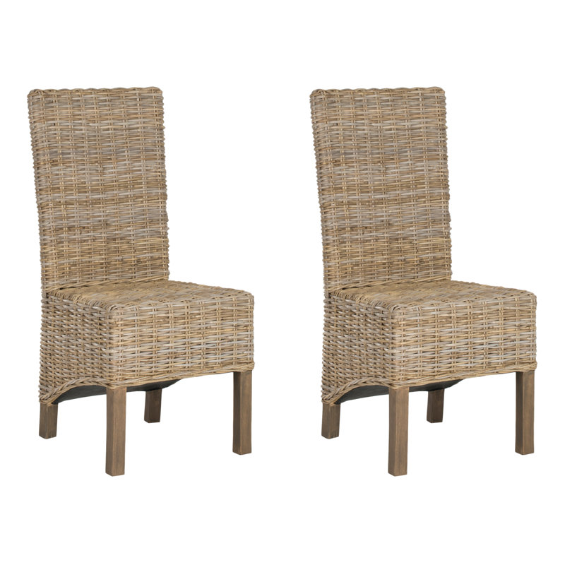 Transitional Natural Unfinished Wood & Cane 20" Side Chair