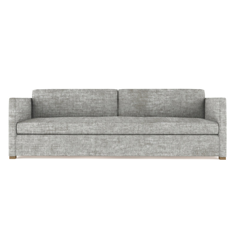 Canapé Madison, H 33 po x l 72 po x P 38 po, Velours écrasé rayé argent, Patiné