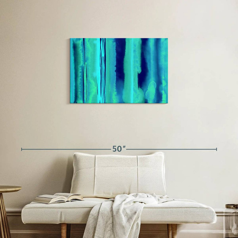 Étude de couleur aqua marine, H 20 po x l 30 po
