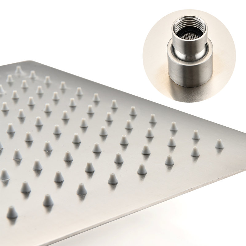 Bathroom Shower Head With High And Water Saving - Stainless Steel, Brushed Nickel, Rainfall, Self-Cleaning Steel Saving, Rainfall Style Nozzle For Bath
