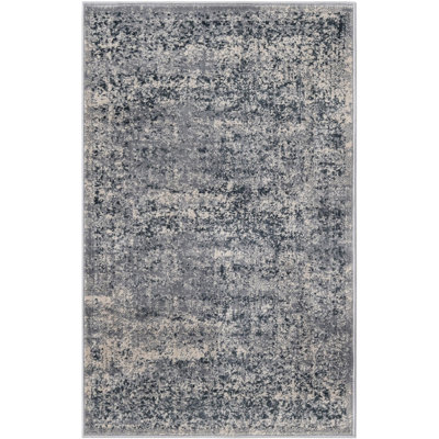 Tapis oriental bleu et gris Lanett