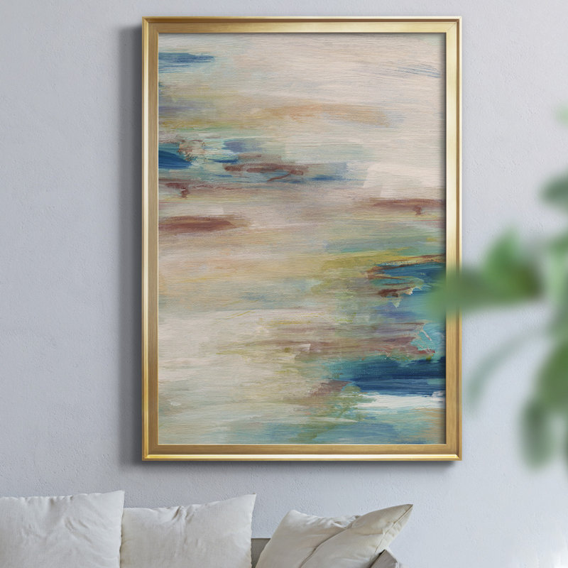 «Meandering Coast» par J Paul, reproduction d'art sur toile, H 30,5 po x l 42,5 po x P 1,5 po, Doré