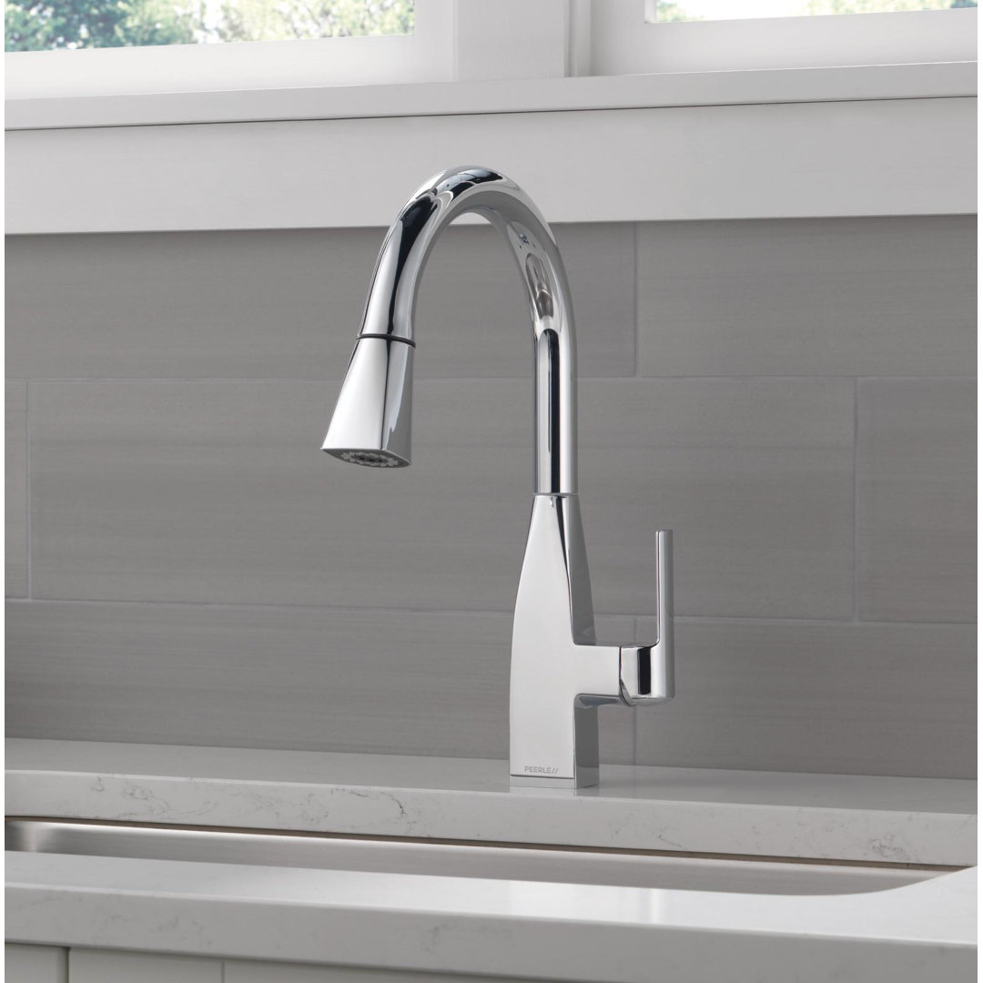 Xander Pull Down Sprayer Kitchen Sink Faucet, Single Handle Kitchen Faucet Peerless Faucets 