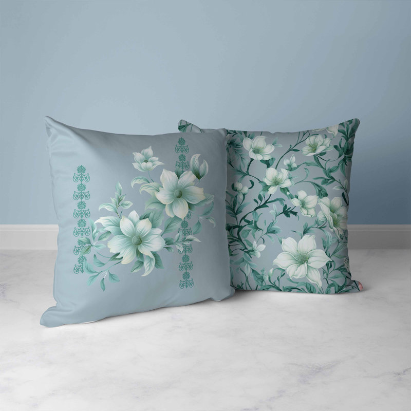 Amrita Sen Petal Perfection Floral Reversible Throw Pillow