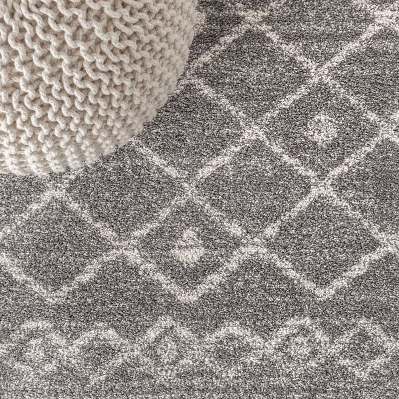 Bousquet Moroccan Beni Souk Gray/Cream Rug, Runner 2'2" x 8'