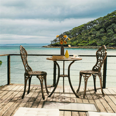 color  All Weather Table Set Antique Aluminium Bistro Dining Set