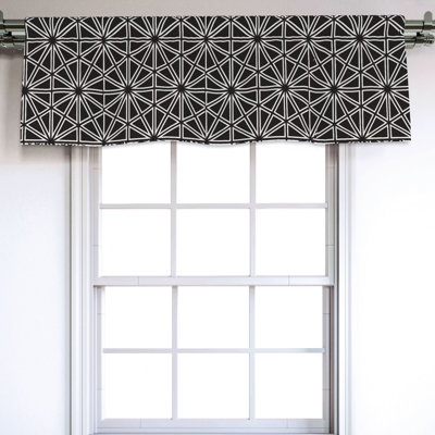 Sateen Geometric Ruffled Window Valance
