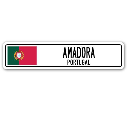 Panneau de signalisation en aluminium Bechtel Amadora, Portugal, H 7 po x l 30 po x P 1 po