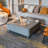 Brisseyda Square Concrete Bio-Ethanol Smokeless Fire Pit Table with Lid-1057253086