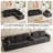 Boneless L-Shaped Modular Sectional Couch, Cloud U-Shaped Sectional Sofa with Wide Armrest-1254794728