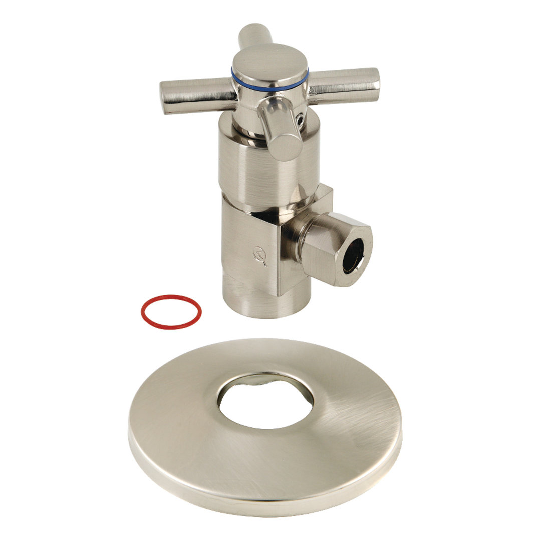 Kingston Brass 1/2-Inch FIP x 3/8-Inch OD Comp Anti-Seize Deluxe Quarter-Turn Ceramic Hardisc Cartridge Angle Stop with Flange Kingston Brass 