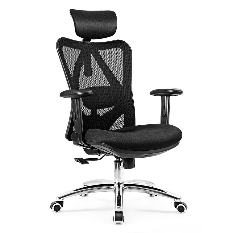 Basics Mesh Mid-Back Adjustable-Height 360-Degree Swivel Office Desk  Chair with Armrests and Lumbar Support, Black