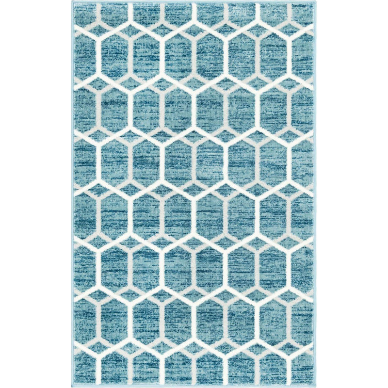 Tapis contemporain Clidy de couleur arctique, Rectangle 3 pi 3 po x 5 pi 3 po