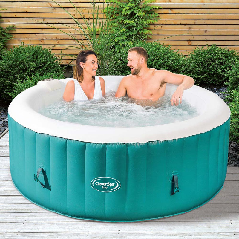 cleverspa Plastic Round Inflatable Hot Tub, Green