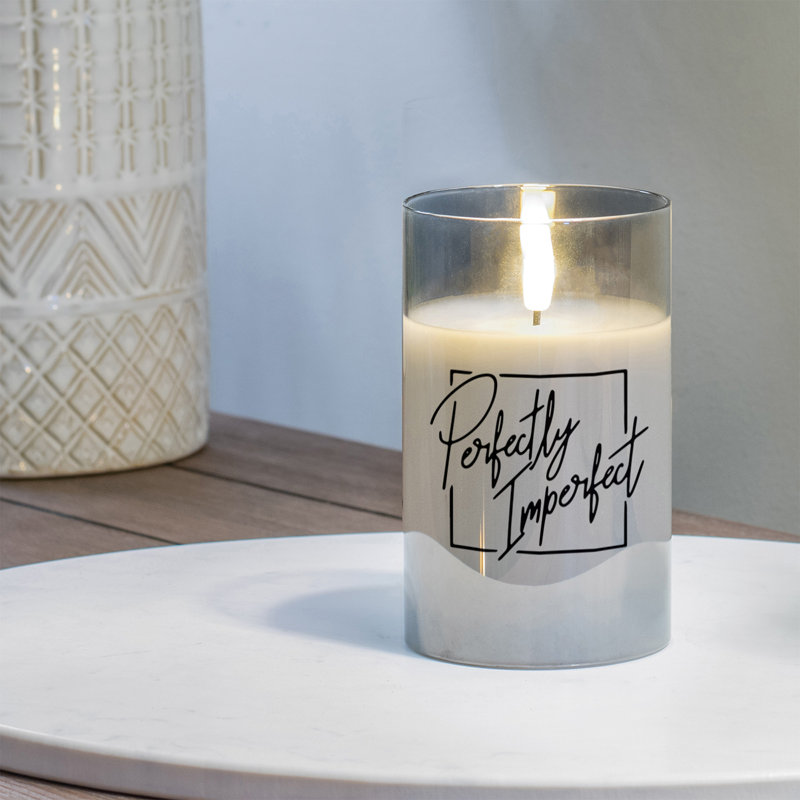 Flameless Jar Candle with Glass Holder