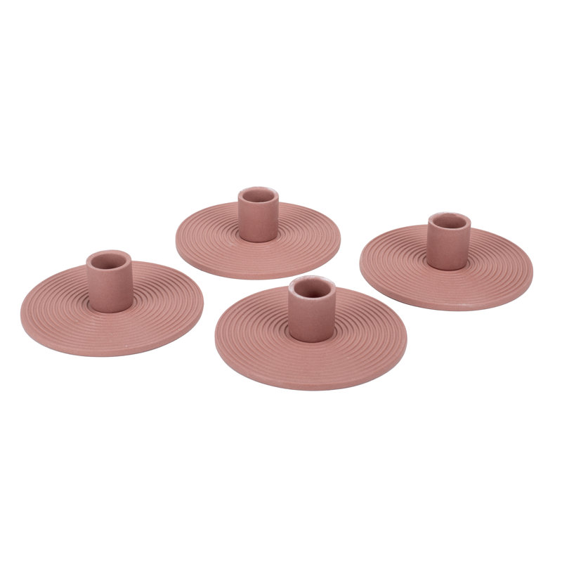 Brick-Red Ceramic Candle Holder 4-Pack