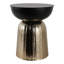Table d'appoint avec plateau rond et base texturée - Accent moderne pour le salon ou les petits espaces - Table de bout étroite pour la décoration intérieure - 17,75 po, noir et or