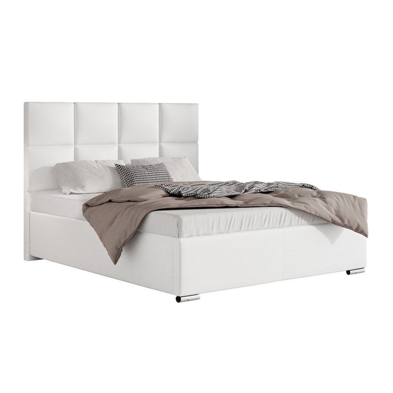 Adilyne Upholstered Ottoman Storage Bed, 160 x 200cm, White