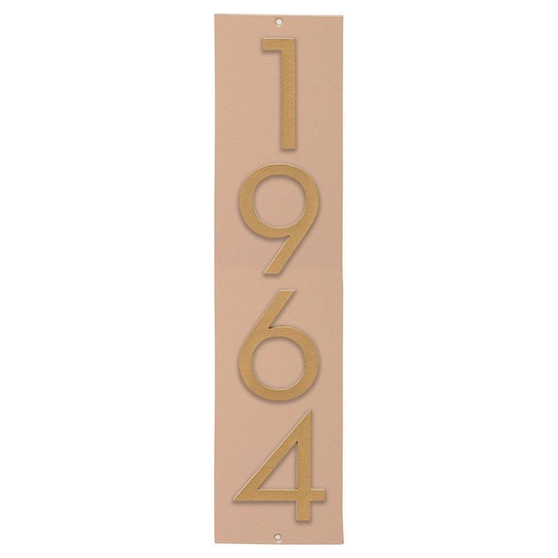 Plaque murale rectangulaire verticale flottante 6 po, Taupe / or, Oui