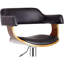 Tabouret de bar contemporain pivotant réglable avec accoudoirs rembourrés, chêne vieilli