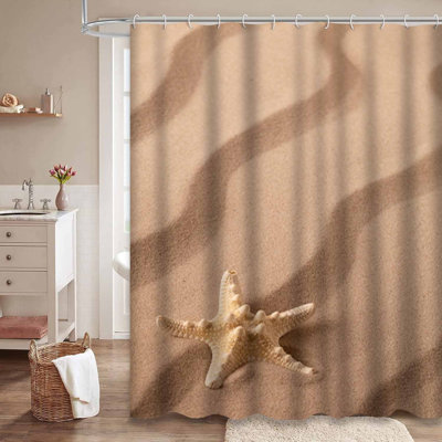 Étoile de mer, étoile de mer, plage, sable, côte, espace, vacances, ligne, avec 12 crochets