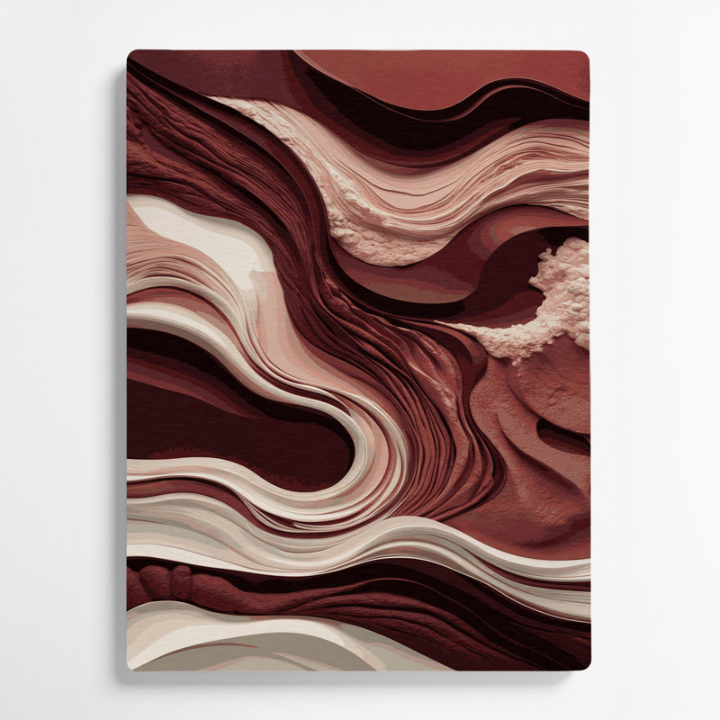 «Abstract Landscape», art mural en métal rouge 15, H 11 po x l 14 po