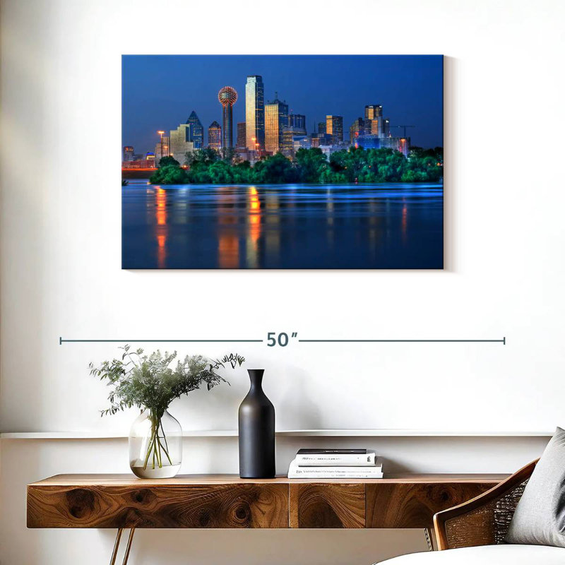 Trinity River Night Lights, 24" H x 36" W