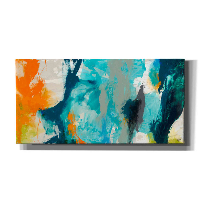 Ivy Bronx «Tidal Abstract II» par Sisa Jasper, art mural sur toile, H 12 po x l 24 po x P 0,75 po