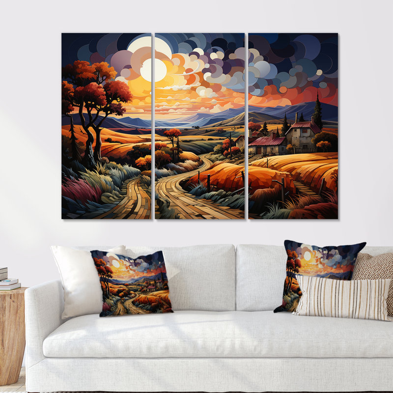 Ensemble d'art sur toile Cubic, Toile tendue, H 32 po x l 48 po x P 1 po