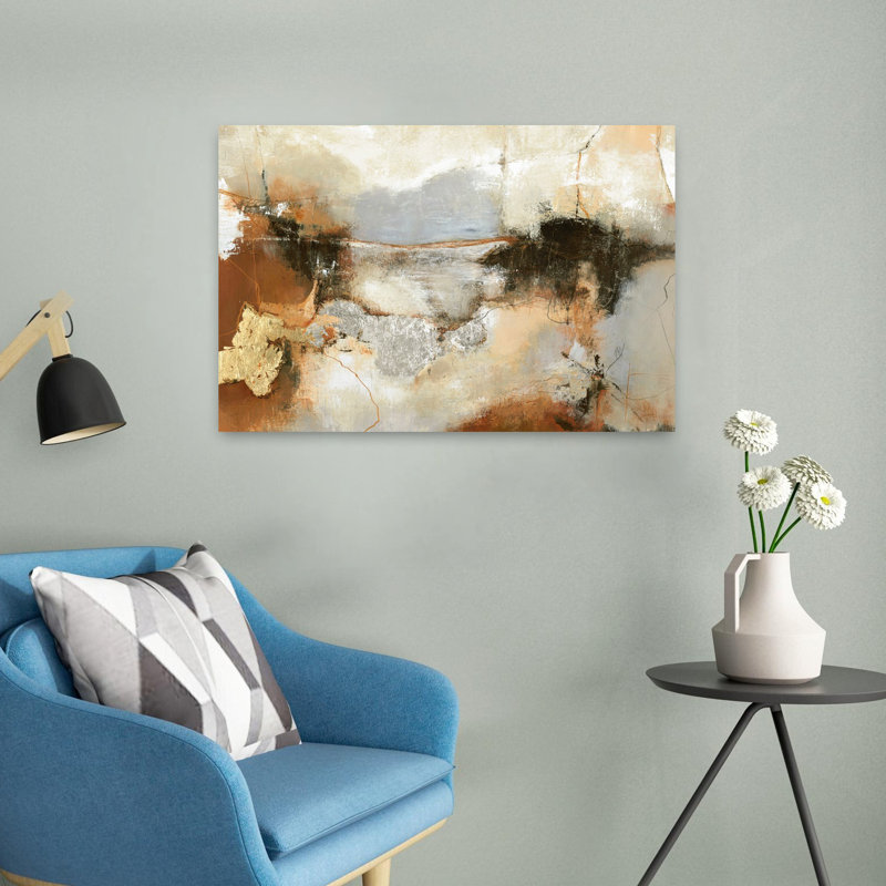 Rusty, art contemporain abstrait, H 16 po x l 24 po