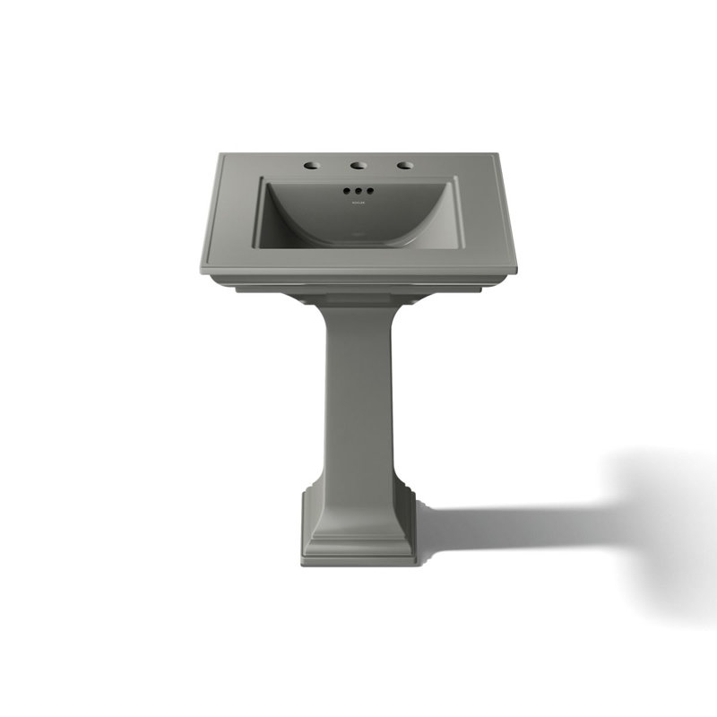 Memoirs® Stately 24" Pedestal Bathroom Sink with 4" Centerset Faucet Holes, Thunder Gray, 8" Centers
