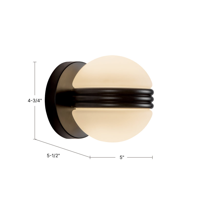 Selene 5-in Gold dimmable LED Wall Sconce, Brushed Gold