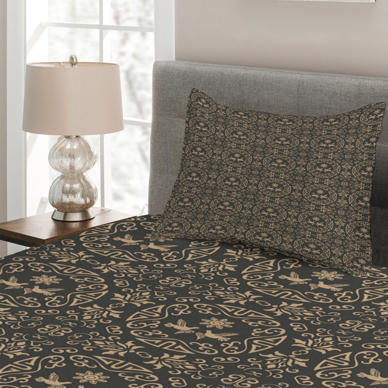 Traditional Polyester Coverlet, Twin Bedspread + 1 Sham