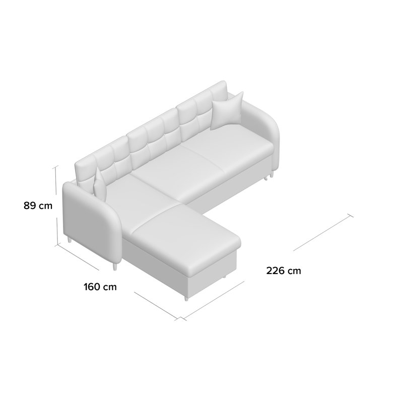 Derrick 3 Seater Sofa Bed, Left Hand Facing
