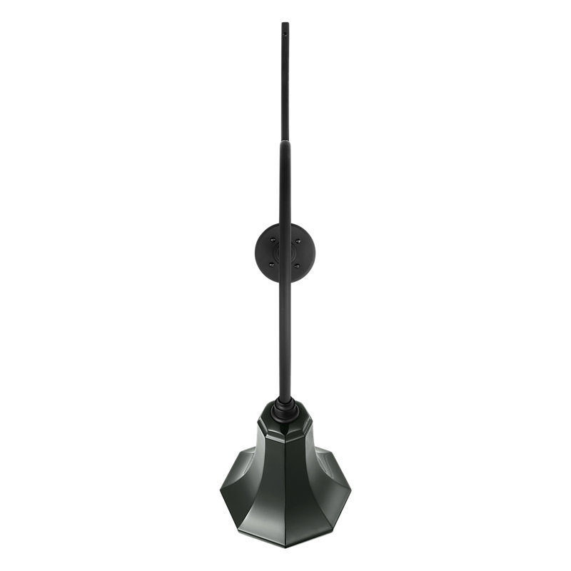 Thomas O'Brien, "Academy 26.5" Anchored Larrabee Barn Light in Matte Black with 7.5" White Savannah Shade, Green