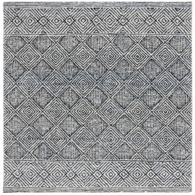 Ebony Hand Tufted Wool Pile Geometric Rug