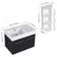 30 Inch Wall-Mounted Bathroom Vanity With Sink And Storage Rack, Thick Edged Resin Left Basin, KD-Package-123984990
