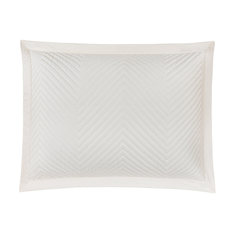 Eloise 100% Cotton Quilted Sham, King Quilted Sham, Ivory