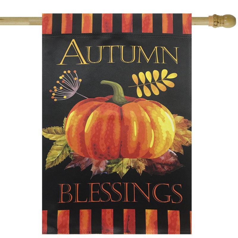 Drapeau extérieur du jardin «Autumn Blessings and Pumpkin», H 40 po x l 28 po